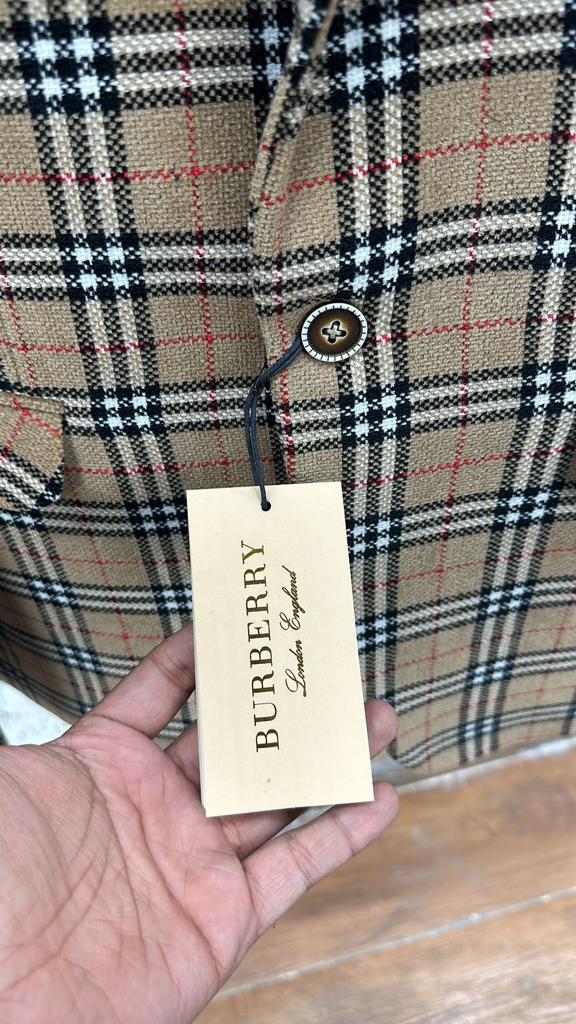 BURBERRY CHECK DESIGN HIGH END QUALITY BLAZER FOR MEN - FASHION MYST 