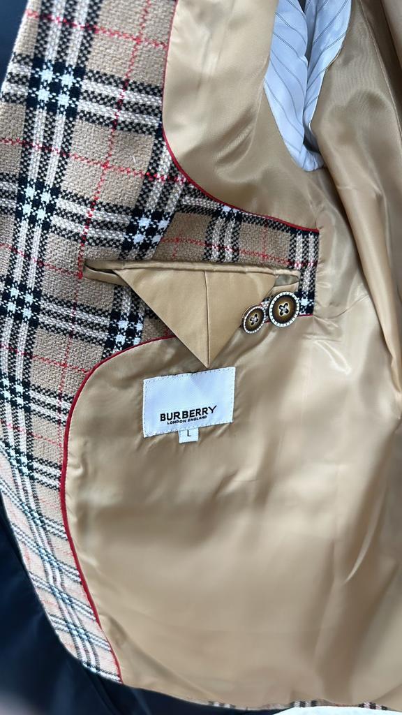 BURBERRY CHECK DESIGN HIGH END QUALITY BLAZER FOR MEN – FASHION MYST