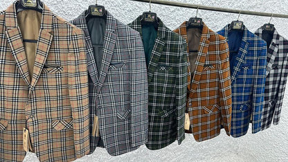 BURBERRY CHECK DESIGN HIGH END QUALITY BLAZER FOR MEN - FASHION MYST 