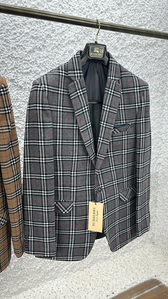 BURBERRY CHECK DESIGN HIGH END QUALITY BLAZER FOR MEN - FASHION MYST 