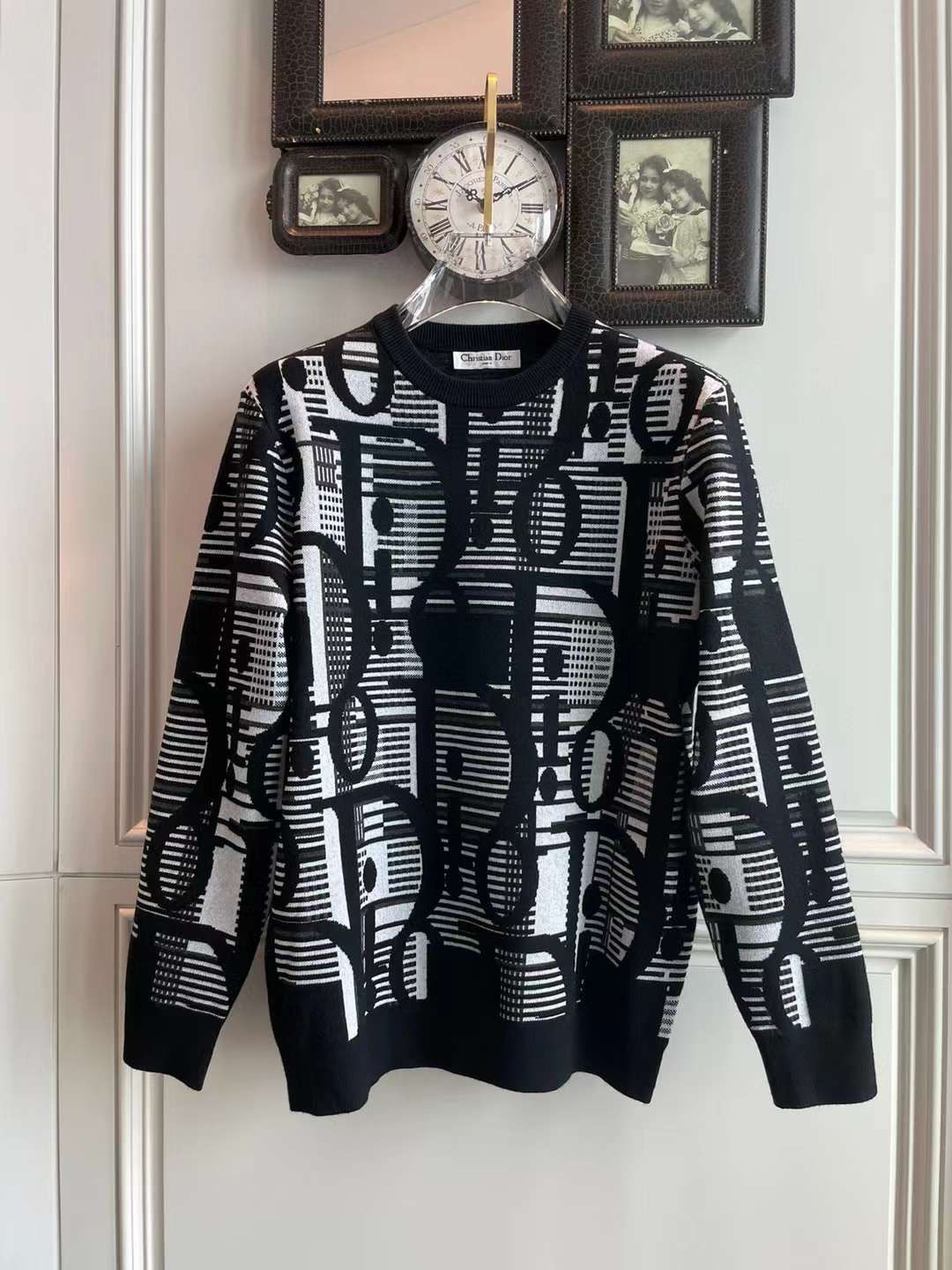 Dior Oblique Sweater Dior Black Sweater Black Grey Oblique Knit