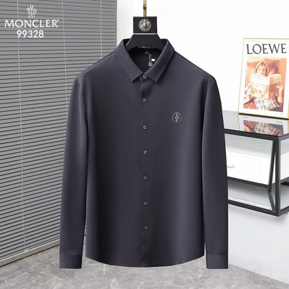 Black Poplin Monogram Motif Shirt - FASHION MYST 