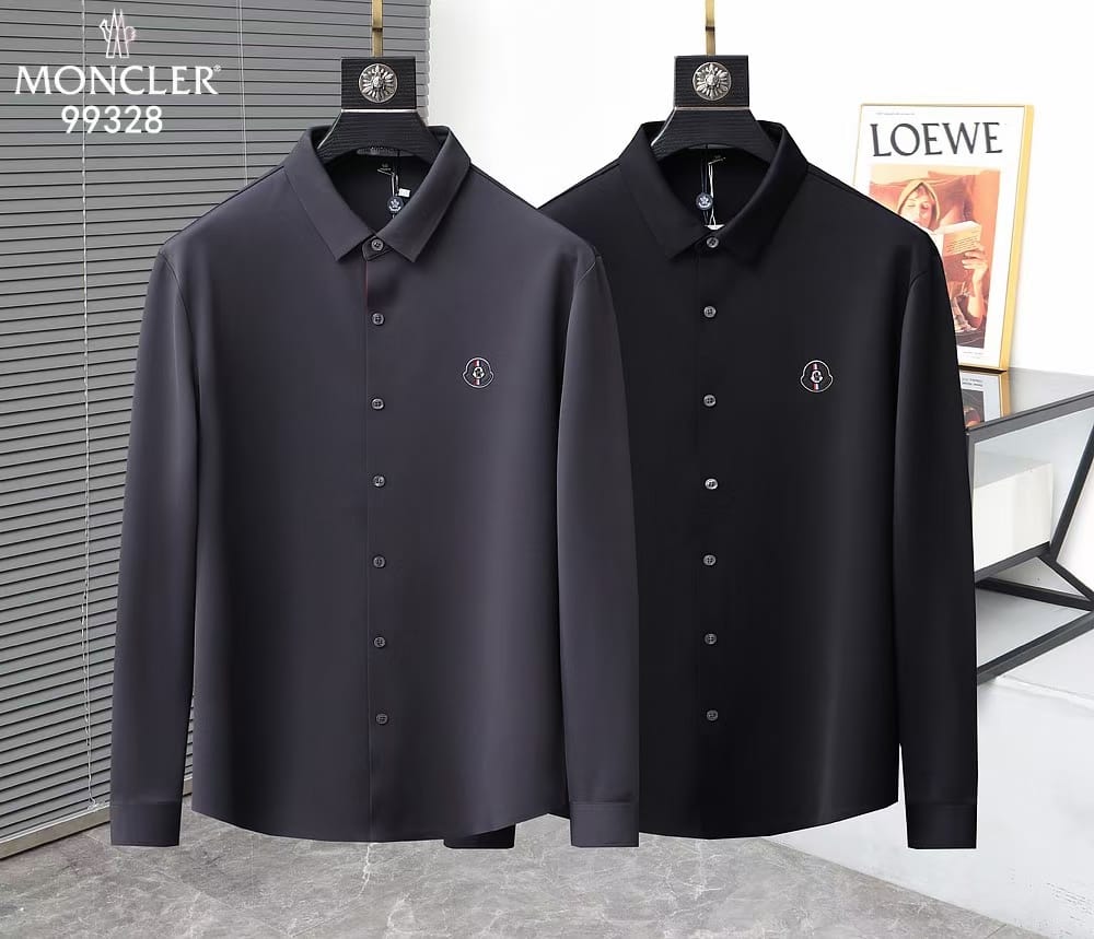 Black Poplin Monogram Motif Shirt - FASHION MYST 