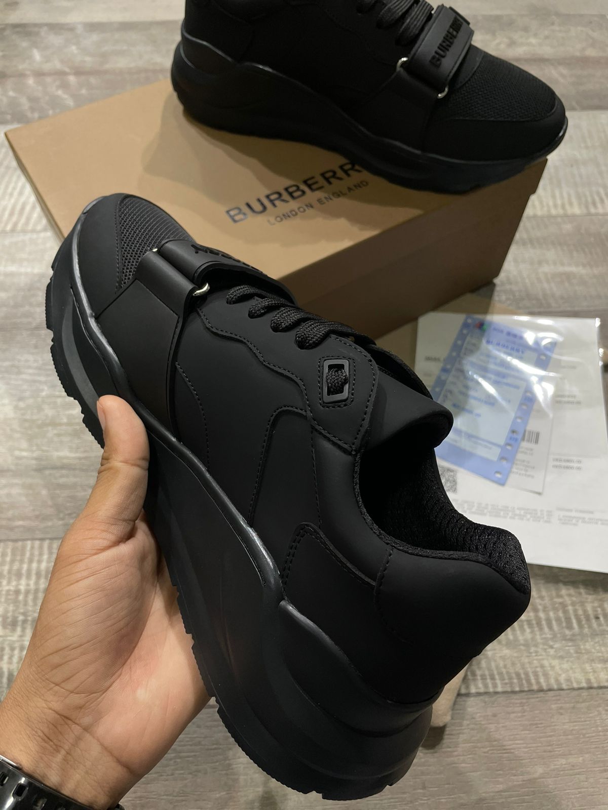 BURBERRY || Black Ramsey Sneakers - FASHION MYST 