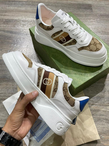 GUCCI || CHUNKY B GG SNEAKER - White/Brown - FASHION MYST 