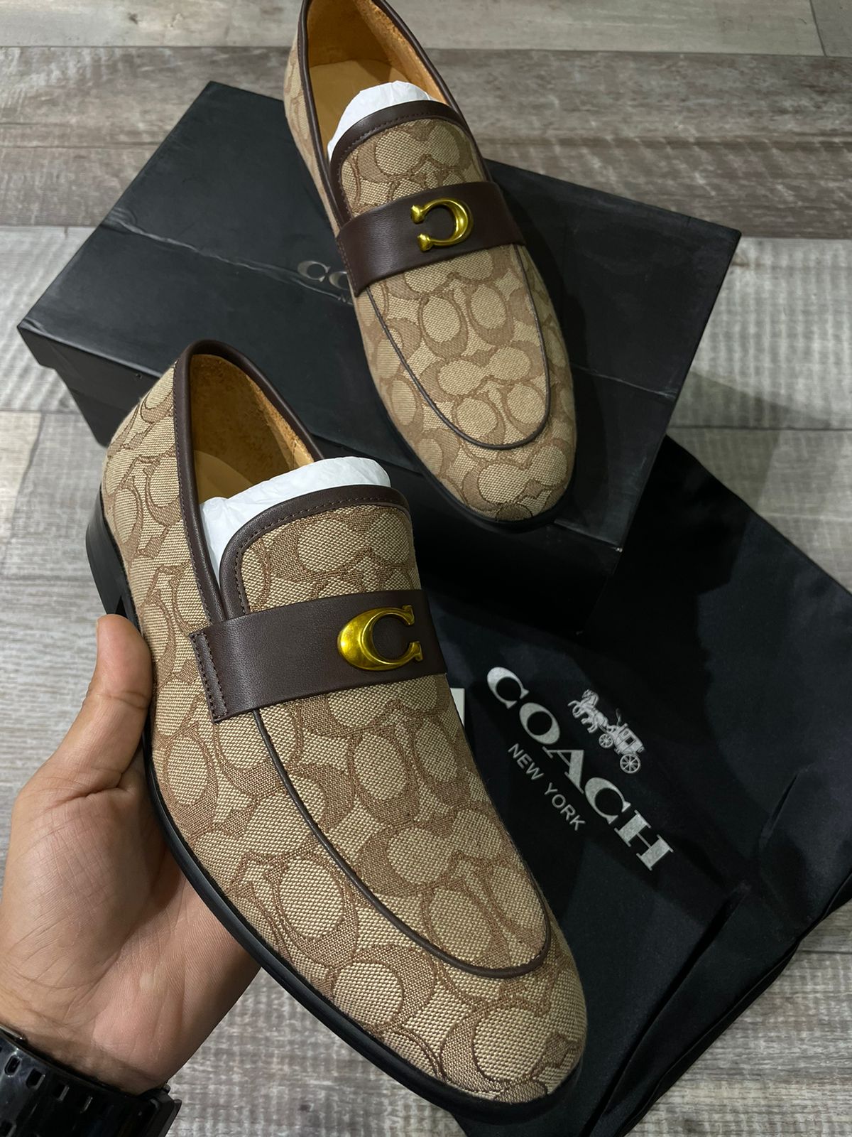 COACH || All Over Initial Loafers Calf Leather For Men - FASHION MYST 