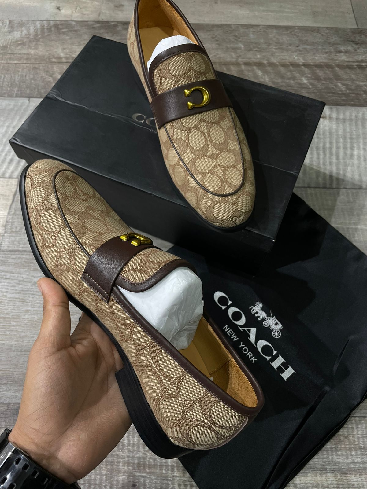 COACH || All Over Initial Loafers Calf Leather For Men - FASHION MYST 