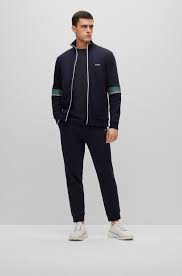 COTTON-BLEND TRACKSUIT BOTTOMS WITH EMBROIDERED LOGOS - FASHION MYST 