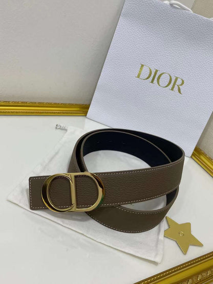 Christian Dior Men Reversible Grained Calfskin Leather Belt - FASHION MYST 