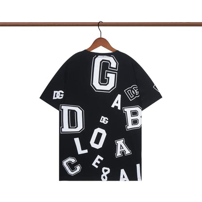 DOLCE & GABBANA Oversized Black And White DG Logo Monogram Print T-Shirt - FASHION MYST 