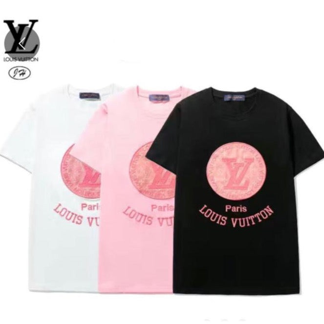 LOUIS VUITTON || Embossed LV Logo Patch Tees For Women - FASHION MYST 