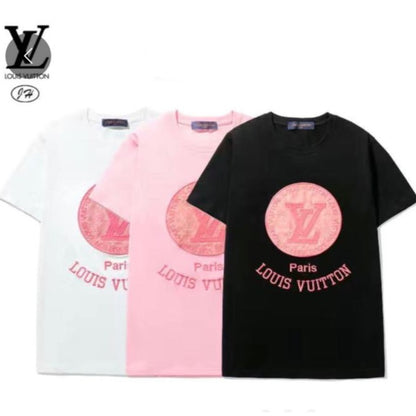 LOUIS VUITTON || Embossed LV Logo Patch Tees For Women - FASHION MYST 