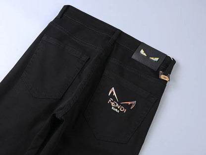 FENDI || Luxury Fully Stretchable Black Denim - FASHION MYST 