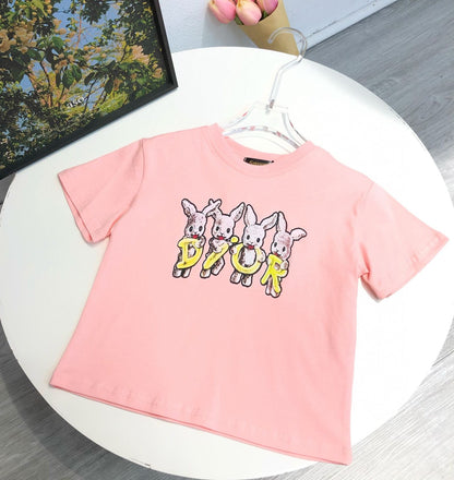 Fashionable Rabbit Printed T-shirt For Kids - FASHION MYST 