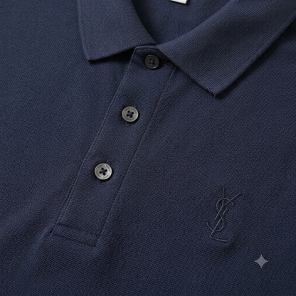 Close-up of sky blue t-shirt fabric and graphic print detail
