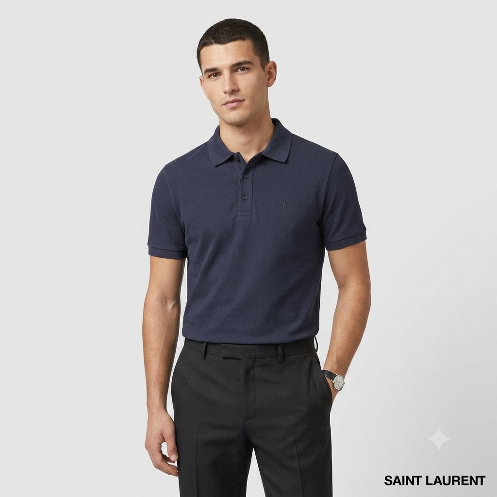 Sky blue t-shirt styled with denim, casual look
