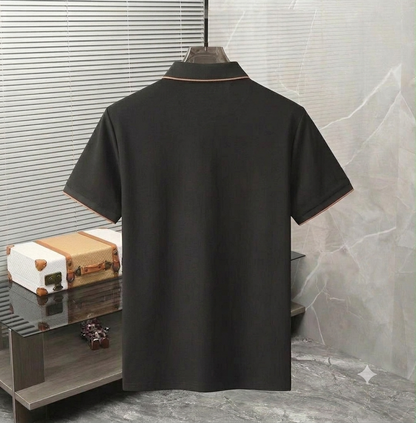 Black graphic t-shirt for men, back view

