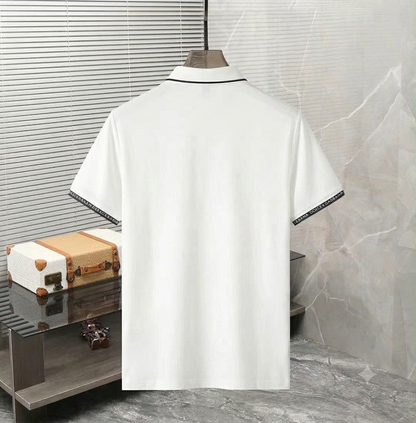 White printed t-shirt for men, back view showing design detail
