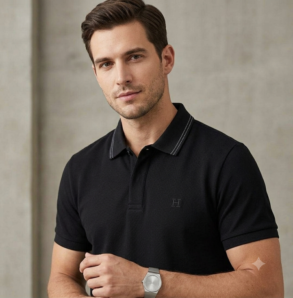Hermes Men's Luxury T-Shirt | Cream, Black & Lilac |  Fashion Myst FASHION MYST