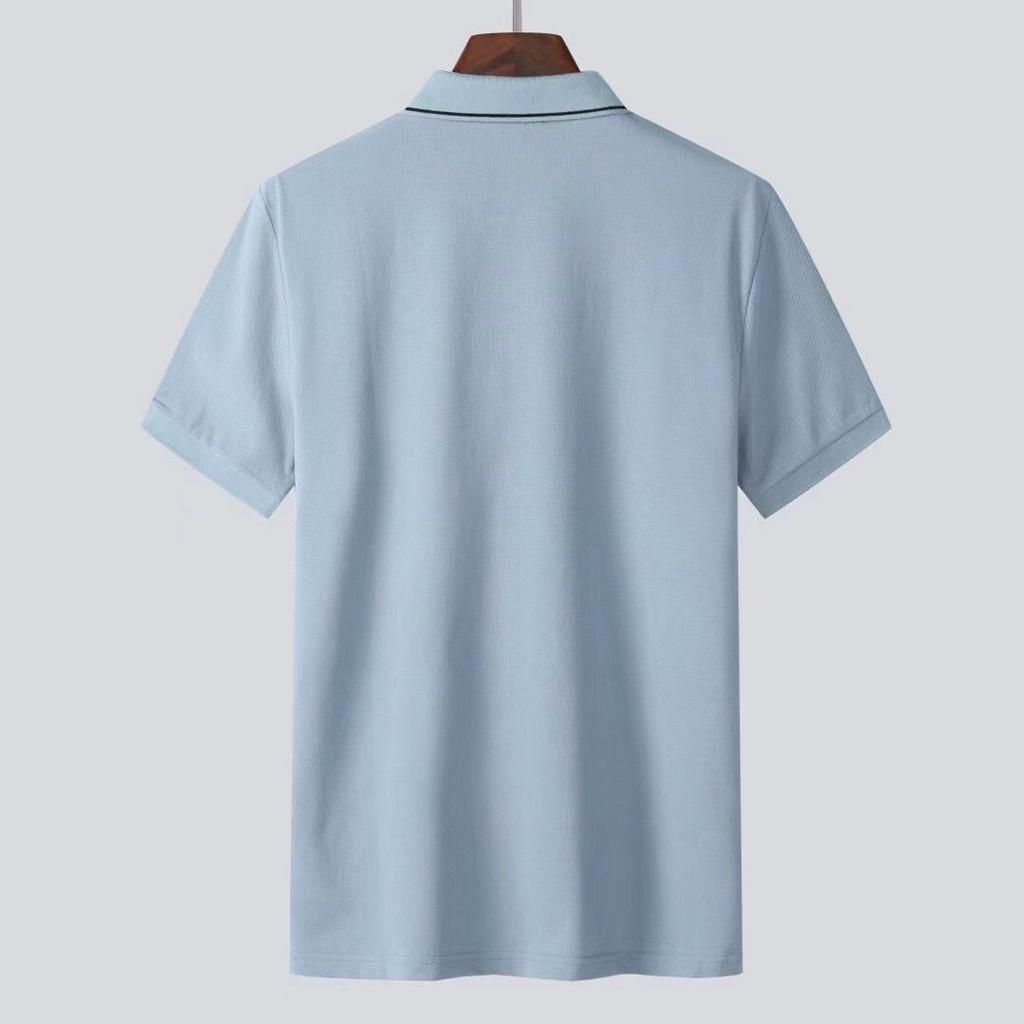 BURBERRY || SHORT SLEEVE LOGO PRINTED T-SHIRT WITH COLLAR - FASHION MYST 