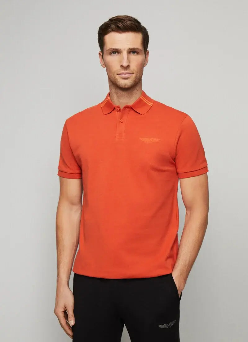 HACKETT || ASTON MARTIN CLASSIC FIT POLO SHIRT / ORANGE - FASHION MYST 