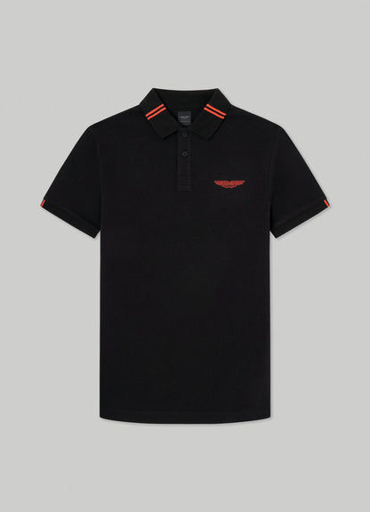 HACKETT || ASTON MARTIN CLASSIC FIT POLO SHIRT / BLACK - FASHION MYST 