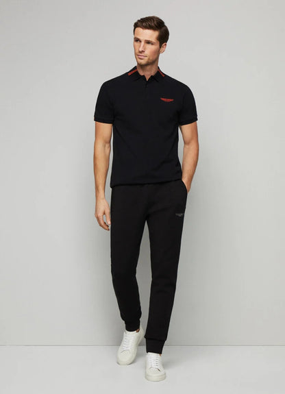 HACKETT || ASTON MARTIN CLASSIC FIT POLO SHIRT / BLACK - FASHION MYST 