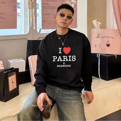 BALENCIAGA || I Love Paris Oversized Fleece Sweatshirt