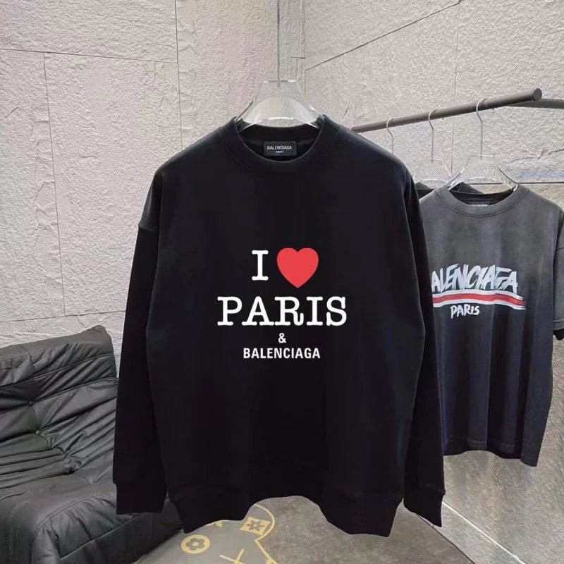 BALENCIAGA || I Love Paris Oversized Fleece Sweatshirt