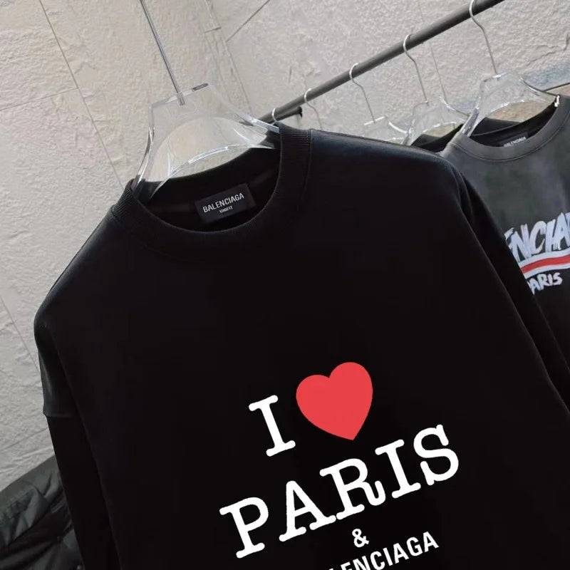 BALENCIAGA || I Love Paris Oversized Fleece Sweatshirt