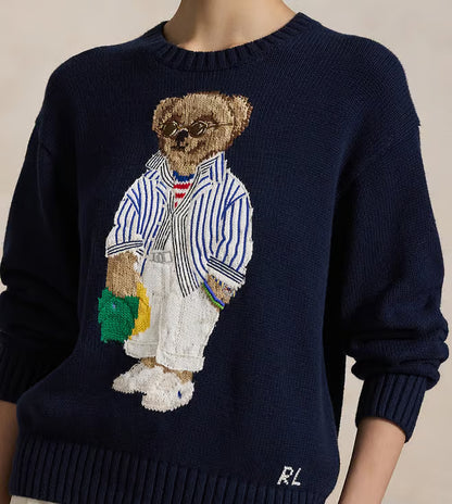POLO RALPH LAUREN || Polo Bear Cotton Crewneck Ladies Jumper