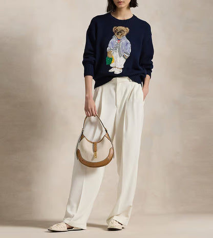 POLO RALPH LAUREN || Polo Bear Cotton Crewneck Ladies Jumper
