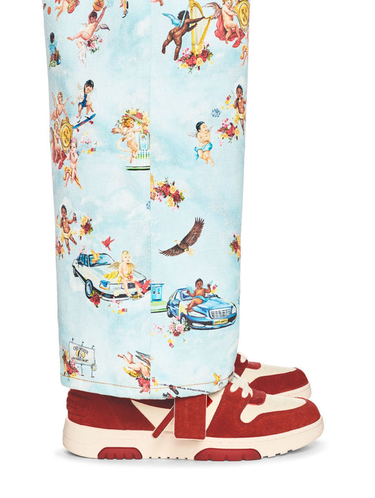 OFF-WHITE || Brick Red/White Out Of Office Suede Sneaker