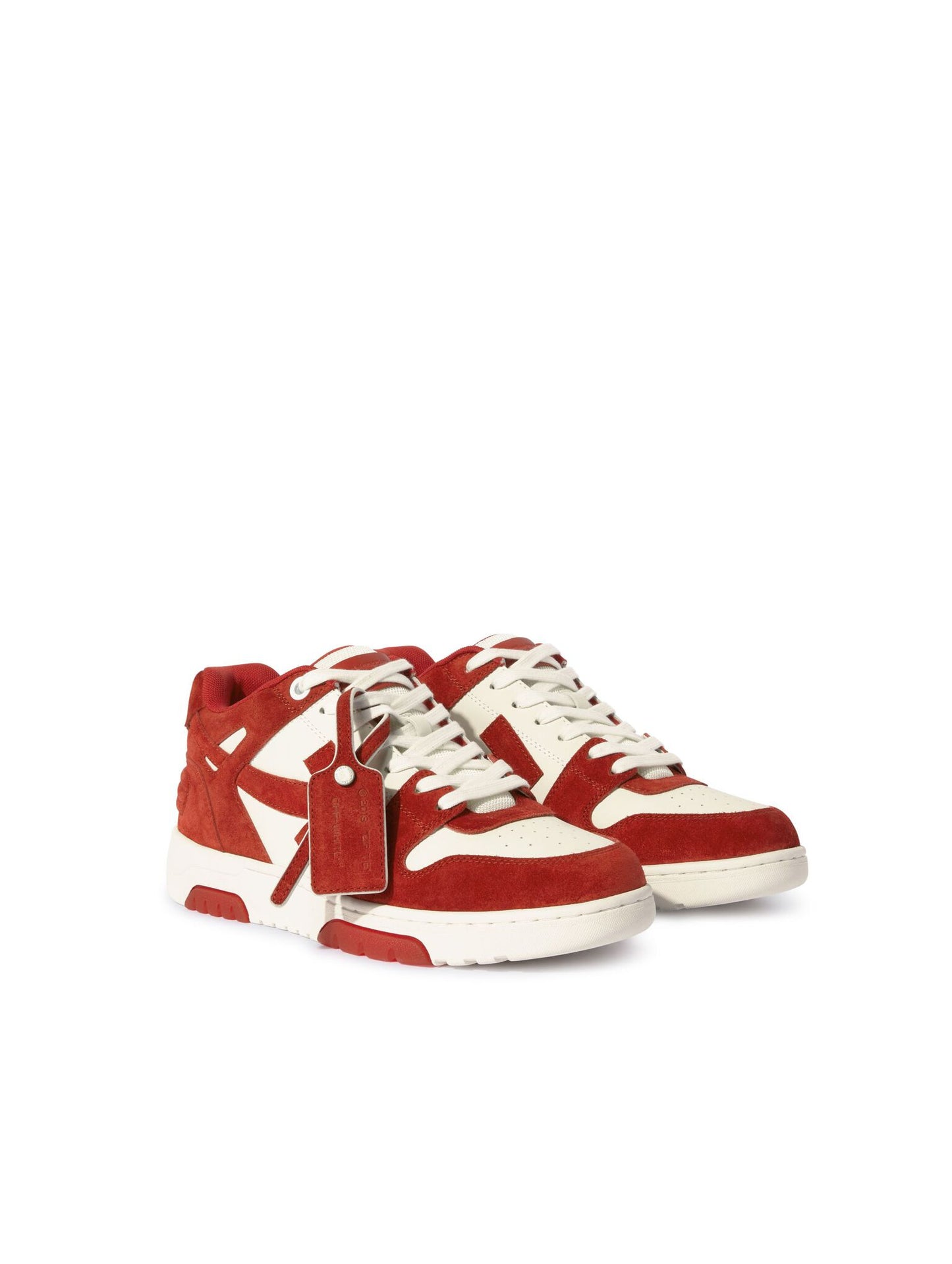 OFF-WHITE || Brick Red/White Out Of Office Suede Sneaker