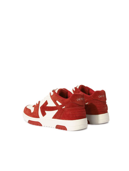 OFF-WHITE || Brick Red/White Out Of Office Suede Sneaker