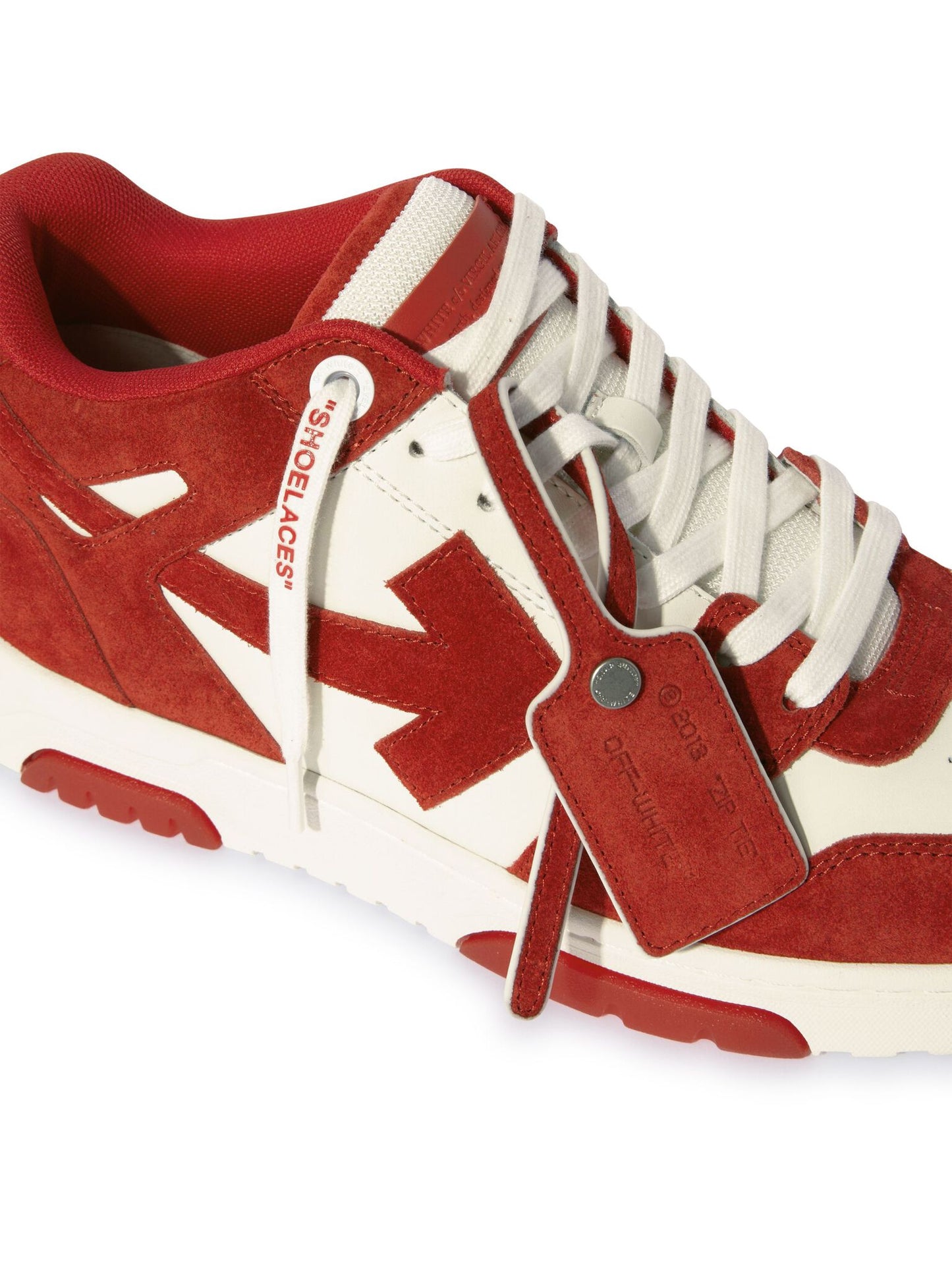 OFF-WHITE || Brick Red/White Out Of Office Suede Sneaker