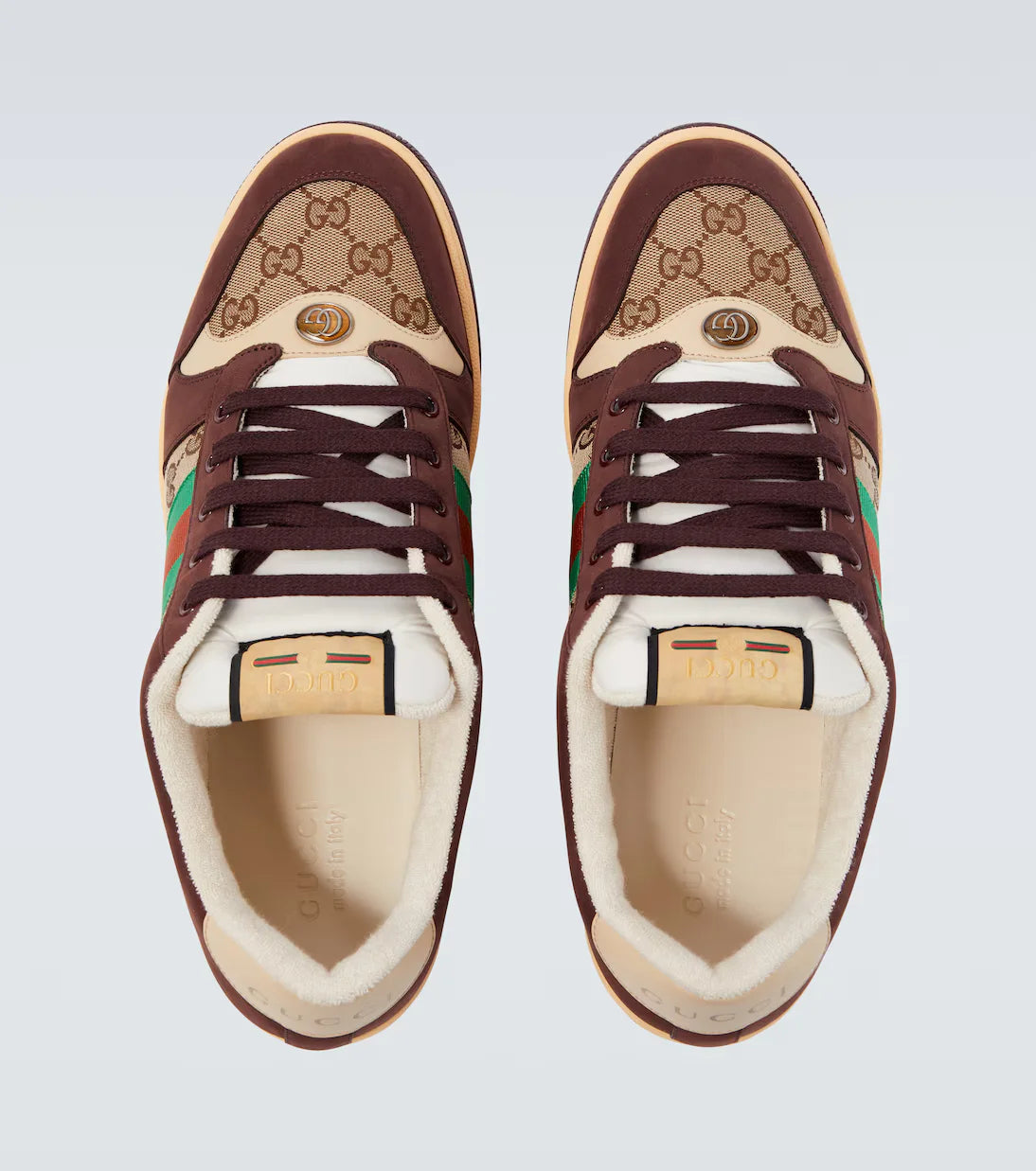GUCCI || Men's Screener GG Canvas & Leather Sneakers - Brown/Multi