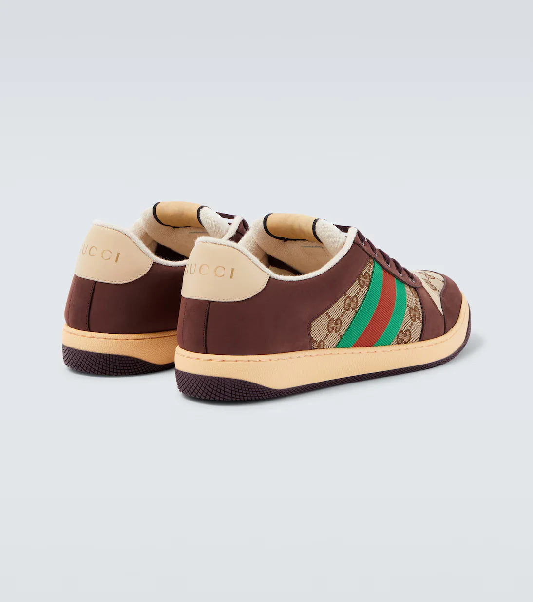GUCCI || Men's Screener GG Canvas & Leather Sneakers - Brown/Multi