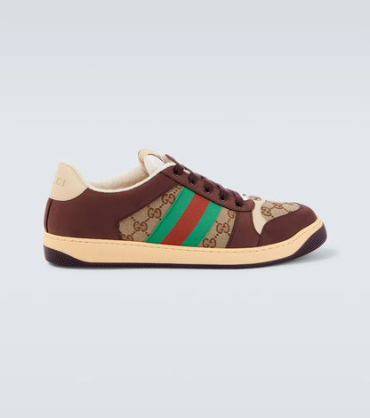 GUCCI || Men's Screener GG Canvas & Leather Sneakers - Brown/Multi