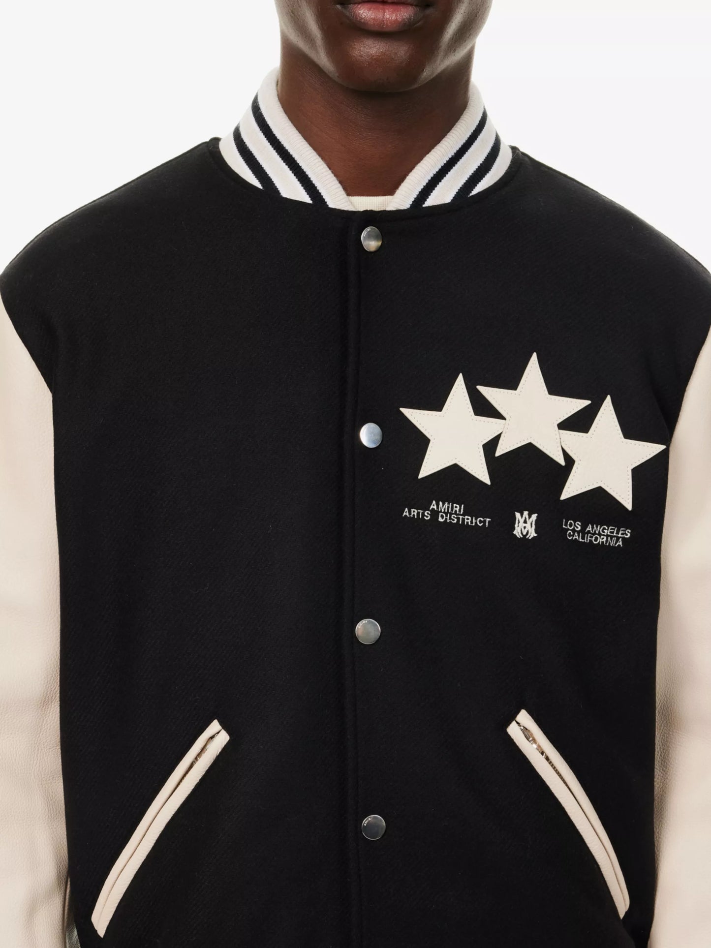 AMIRI || Stars Brand-Embroidered Wool-Blend Versity Jacket