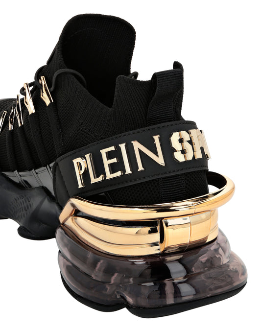 PHILIPP PLEIN || Plein Sport Tiger Attack Men’s Luxury Sneakers – Black & Gold Edition