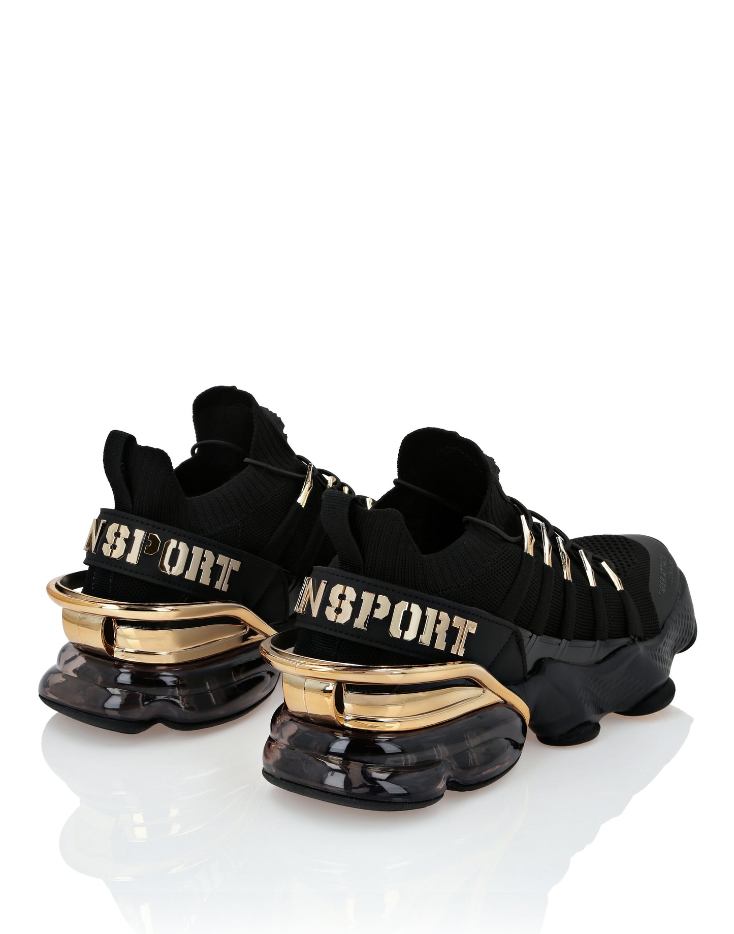 PHILIPP PLEIN || Plein Sport Tiger Attack Men’s Luxury Sneakers – Black & Gold Edition