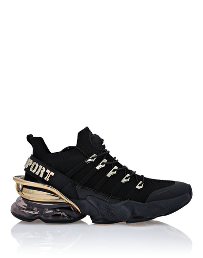 PHILIPP PLEIN || Plein Sport Tiger Attack Men’s Luxury Sneakers – Black & Gold Edition