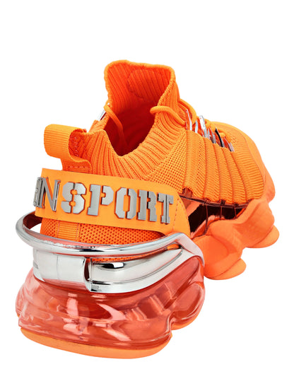 PHILIPP PLEIN || Plein Sport Tiger Attack Gen.X-04 Orange Knit Tech Sneakers