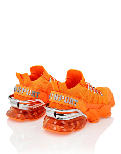 PHILIPP PLEIN || Plein Sport Tiger Attack Gen.X-04 Orange Knit Tech Sneakers