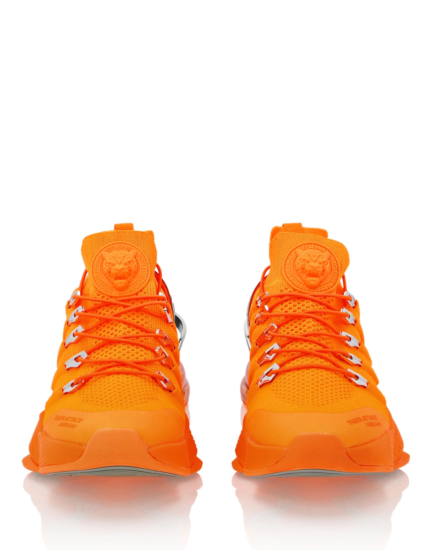 PHILIPP PLEIN || Plein Sport Tiger Attack Gen.X-04 Orange Knit Tech Sneakers