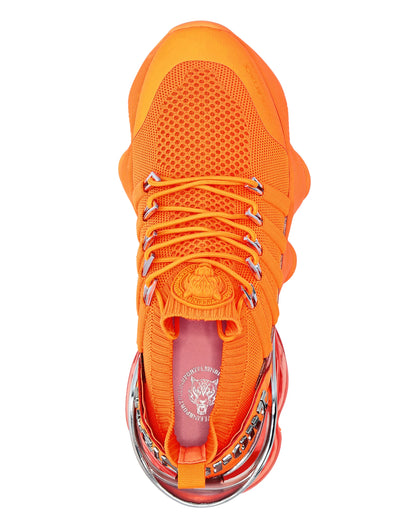 PHILIPP PLEIN || Plein Sport Tiger Attack Gen.X-04 Orange Knit Tech Sneakers