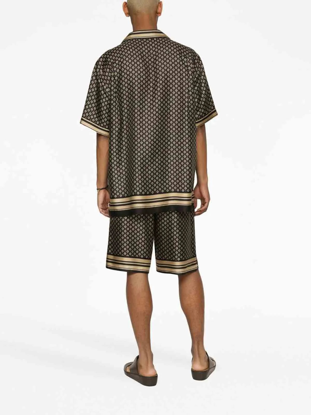 Buy Dolce & Gabbana || Beige Silk Short Sleeve Shirt – FASHION MYST