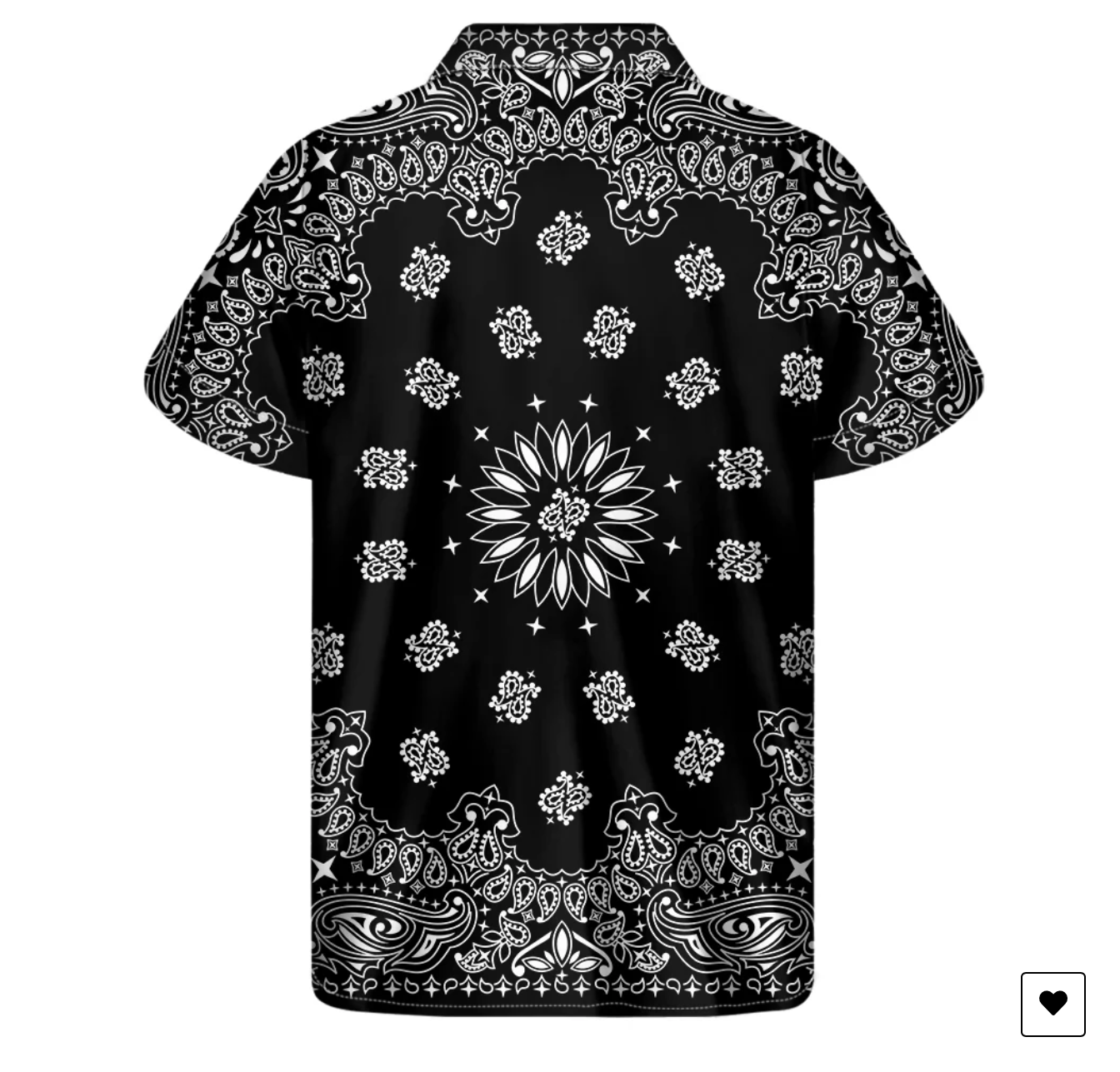 AMIRI || Black Paisley Bandana Print Men's Short Sleeves Shirt - FASHION MYST 