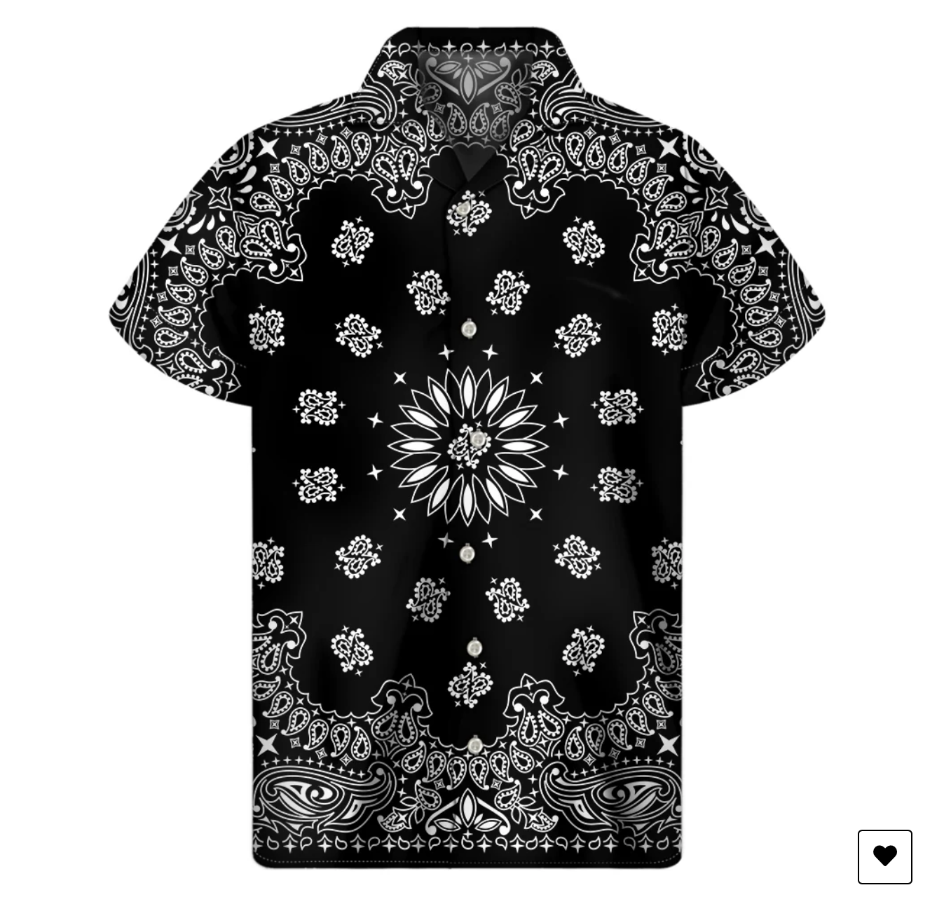 AMIRI || Black Paisley Bandana Print Men's Short Sleeves Shirt - FASHION MYST 